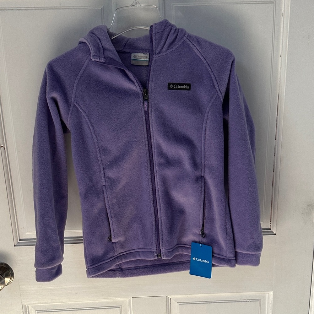 Columbia Kids Purple Fleece Jacket size M 10-12